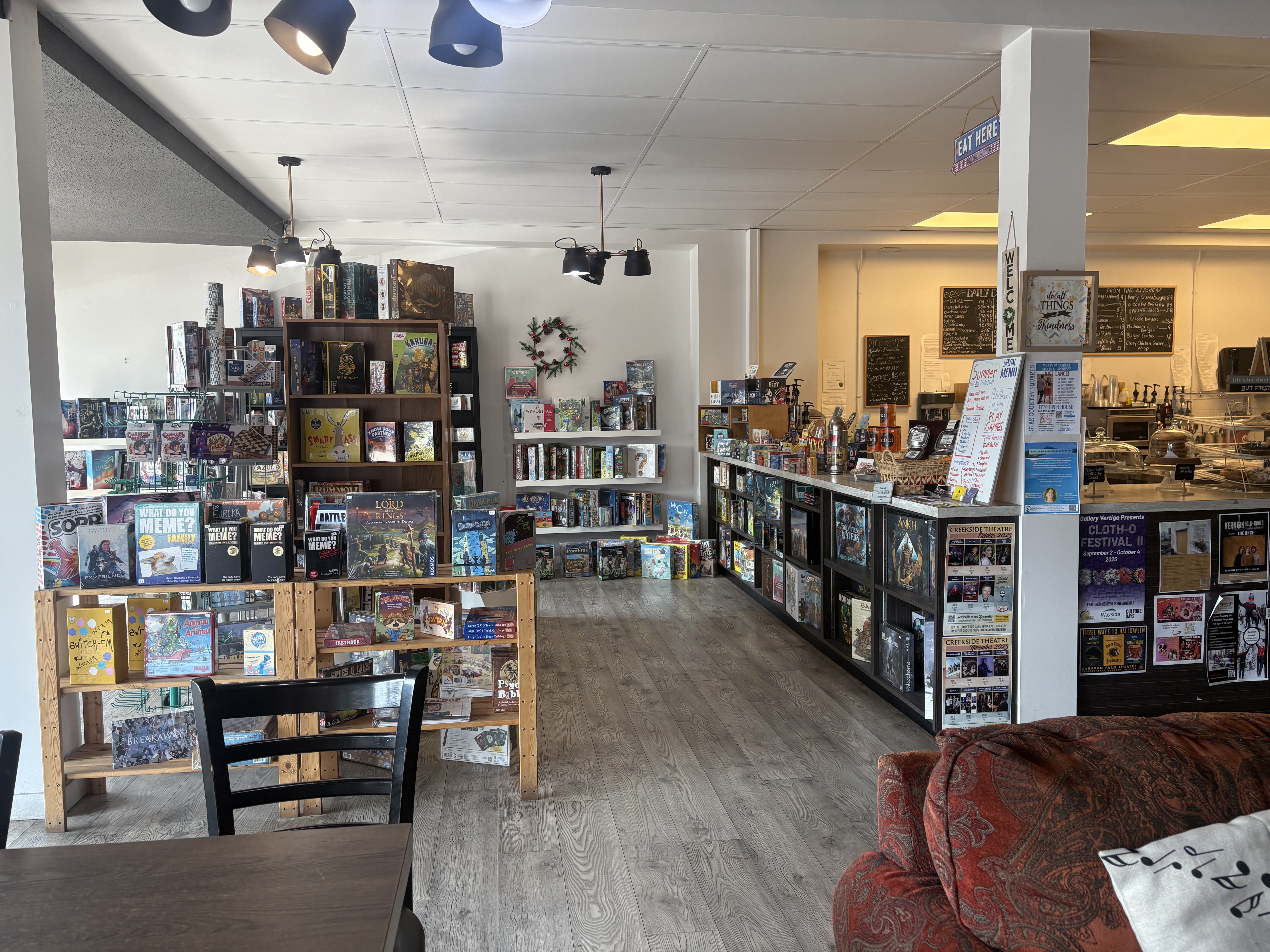 Guests playing board games over coffee