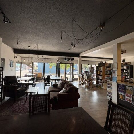 Cozy lounge seating inside the cafe